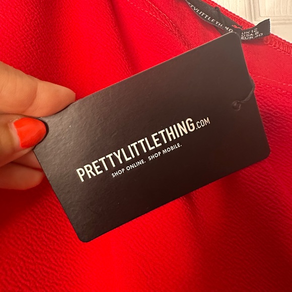 Red One Shoulder Frill Split Maci Dress - Picture 4 of 7